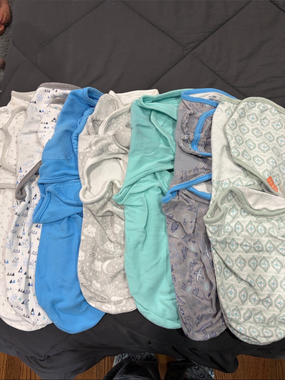 SwaddleMe Baby Sleep Sacks Assorted Blue, Aqua, Gray, White